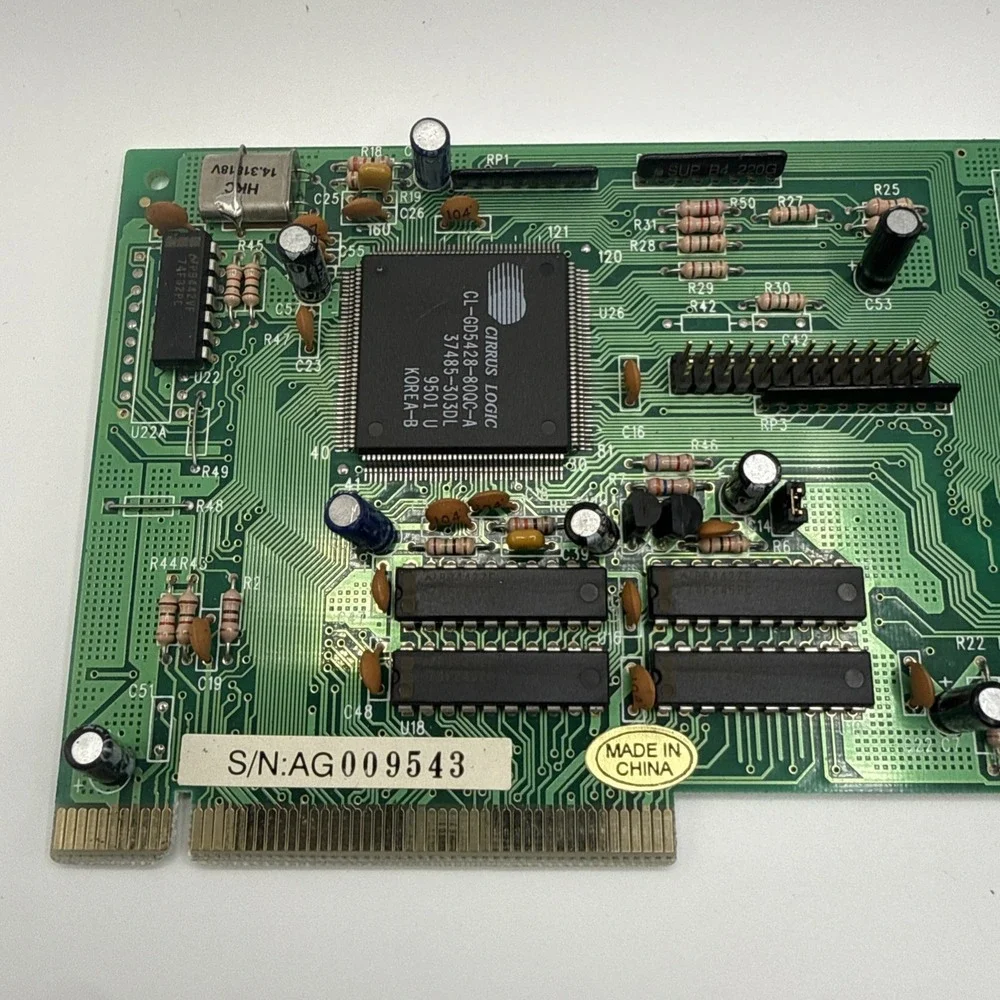 Cirrus Logic CL-GD5428-80QC-A VLB VGA Video Card VESA Local Bus Vintage 486